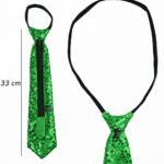 Yeşil Renk Pul Payetli Işıltılı Parti Kravatı 33 cm - Görsel 2