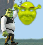 Yeşil Shrek Maskesi 21x25 cm - Görsel 2