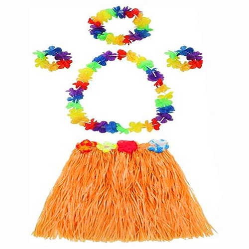 yetiskin-ve-cocuk-uyumlu-luau-al-resim-2254.jpg Yetişkin ve Çuk Uyumlu Luau ha Hawaii Tcu Etek ve Renkli Kolye Taç 2 Adet Bileklik Seti - Görsel 1