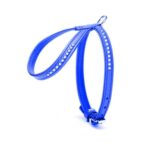 Taşlı Deri Köpek Göğüs Tasması 1,2 x 29-40 cm Mavi
