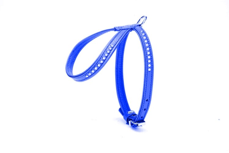 ygt51l-camel-jpg.jpg Taşlı Deri Köpek Göğüs Tasması 1,2 x 29-40 cm Mavi - Görsel 1