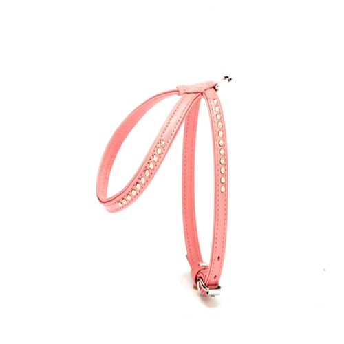 ygt51xl-pink-jpg.jpg Taşlı Deri Köpek Göğüs Tasması 1,2 x 21-30 cm Pembe - Görsel 1