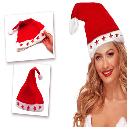 yilbasi-1671-1.jpg Yılbaşı Özel Işıklı Noel Baba Şapkası - Görsel 1