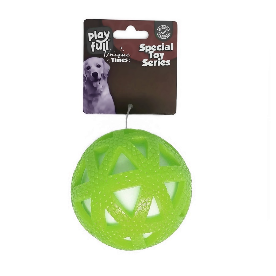 yildizli-mv-kopya-jpg.jpg Işıklı Üçgen Desenli Plastik Top Köpek Oyuncağı 7,5 Cm Yeşil - Görsel 1
