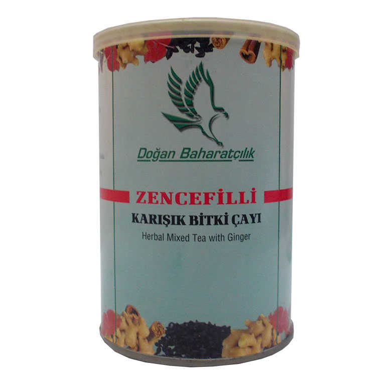 Zencefilli Karışık Çay 100Gr Tnk - Doğan Baharat Zencefilli Karışık sel Çay 100 Gr Teneke Kutu - Görsel 1