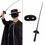 Zorro Kostüm Plastik Aksesuar Seti  Maske ve Kılıç (67 cm)